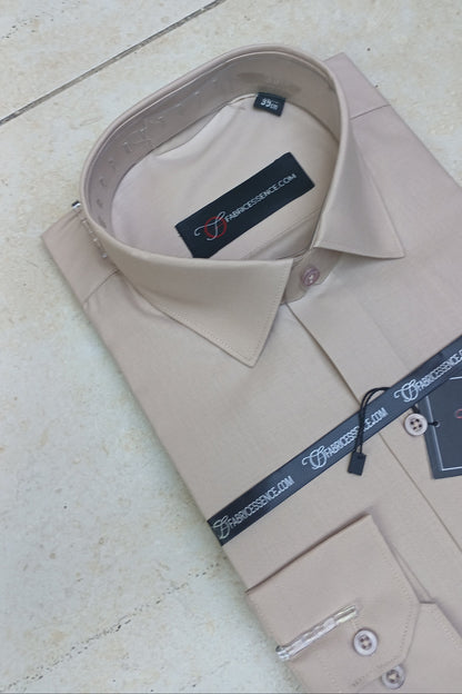 Men's Plain Formal Shirt - | Light Fawn | FE1239 LF