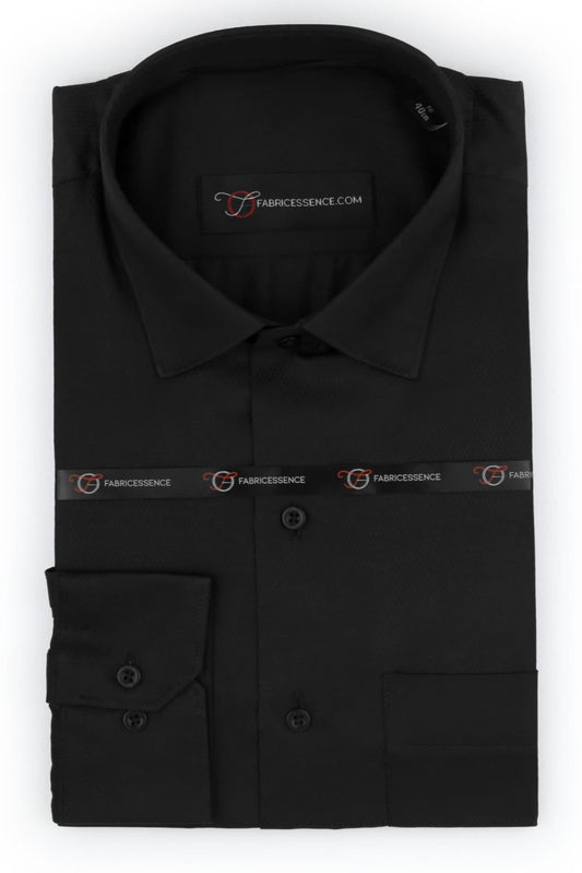 Diamond Design Dobby Formal Shirt - Black | MFE0024 |
