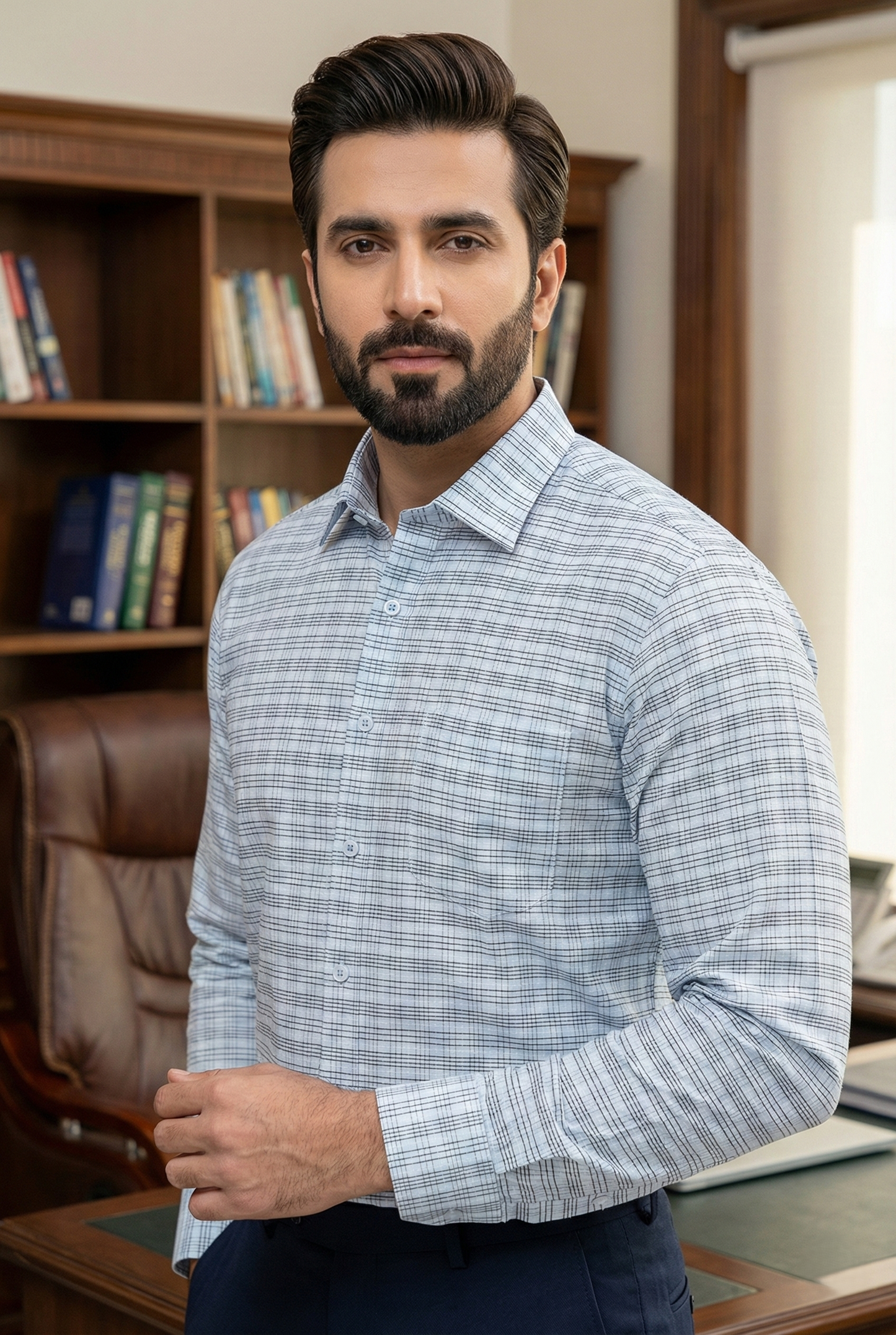 Admiral Executive Check Formal Shirt – Timeless Professional Wear - CH2025-H Pakistan online