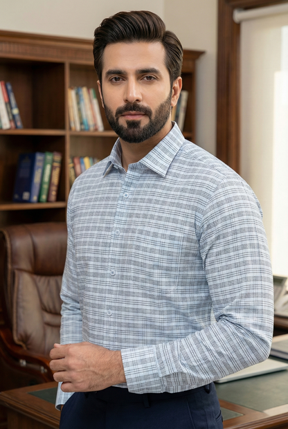 Admiral Executive Check Formal Shirt – Timeless Professional Wear - CH2025-H Pakistan online