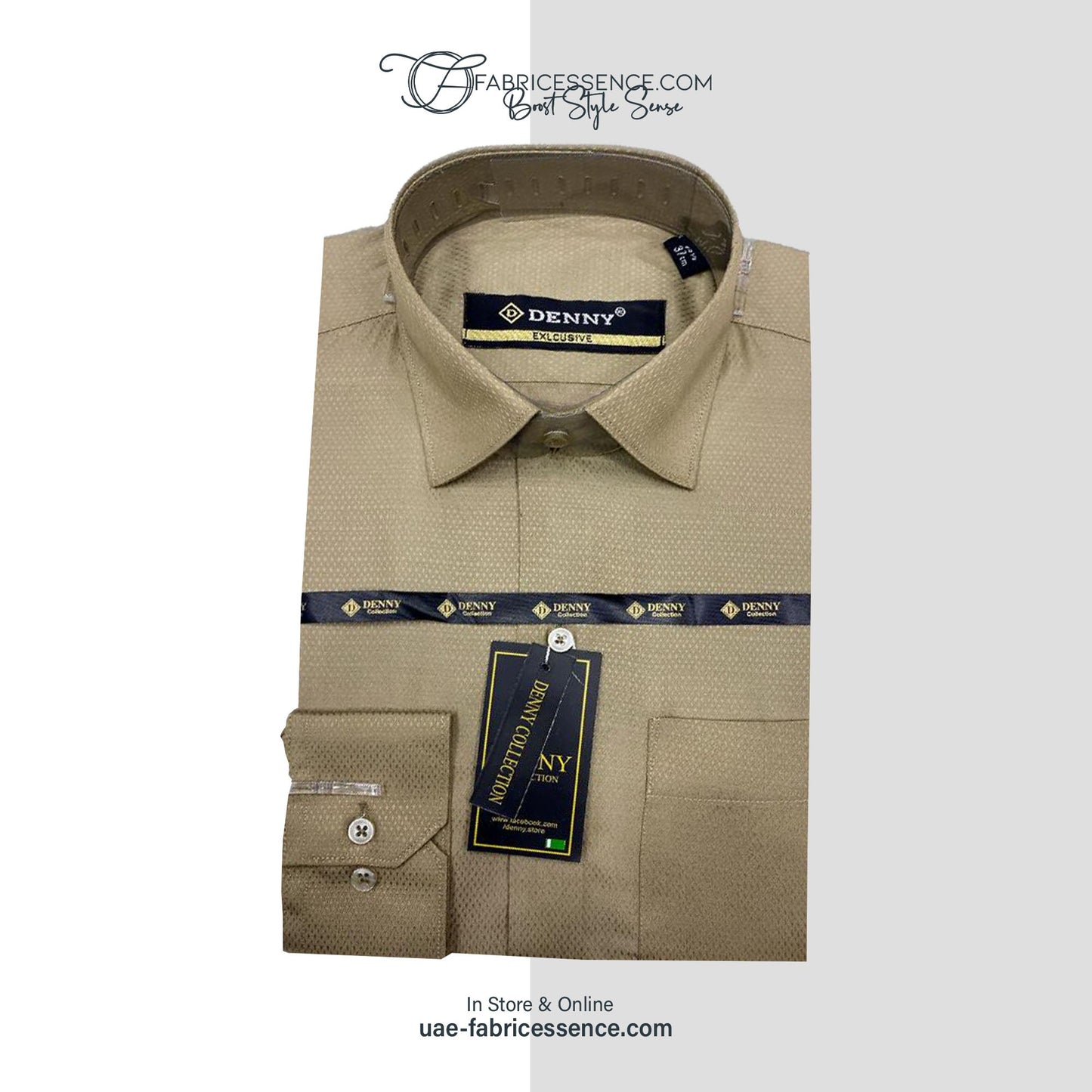 Self DOT Design Dobby Formal Shirt - Beige || DFE0005