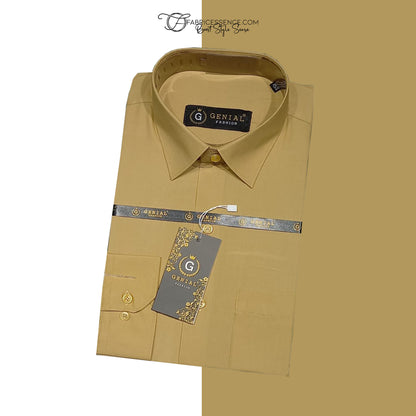 Men's Plain Formal Shirt - Khaki FE1199KC | Premium Cotton | Ideal for Office, Business & Formal Occasions