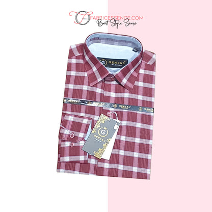 Men's Check Formal Shirt - CFS-0022 | Full Sleeves, Regular Fit, Cotton | Affordable Quality | Sizes 14.5 to 16.5