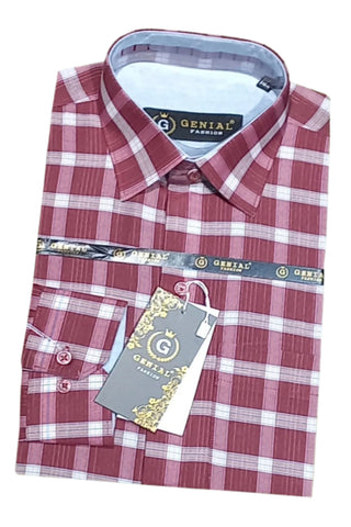 B - Men's Check Formal Shirt - CFS-0022 |