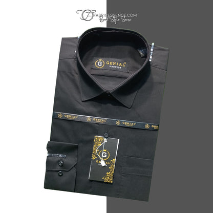 Men's Formal Pure Black Plain Shirt - FEBS123 | Premium Cotton | Durable & Stylish | All Sizes Available